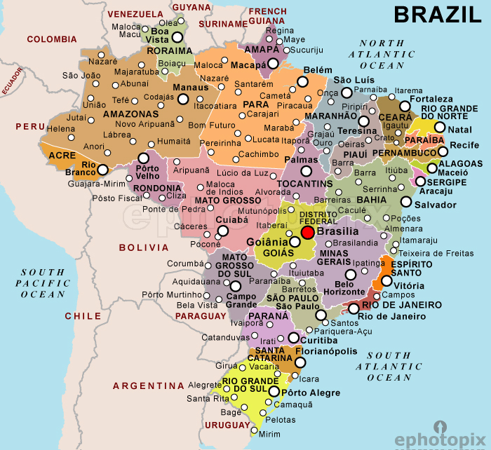 Brasil Cities Map Brasil Index